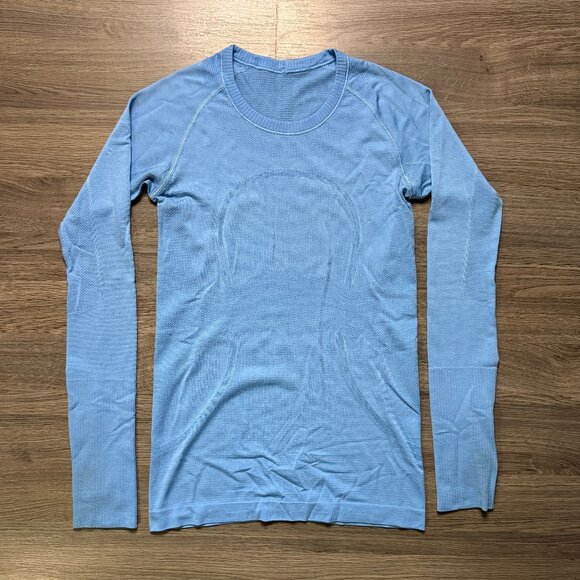 Lululemon Women's Swiftly Tech Long Sleeve Crew - Aqua Smoke Blue - Picture 2 of 7